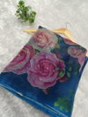 Vk 4183 Soft Organza Flower Print Hand Work Party Wear Saree